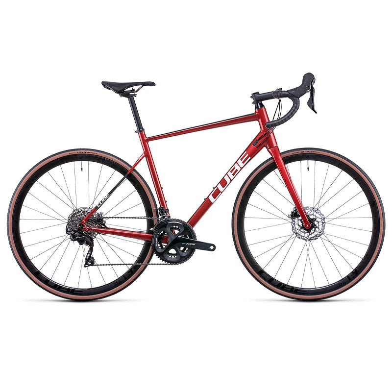 Bicicleta de ruta CUBE Attain SL Red'n'White 2022 / Transmisión 2x11 velocidades
